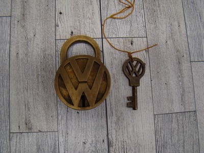 vintage style VW lock Volkswagen lock solid brass VW lock bus camper transporter