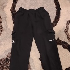 Nike Boys Black Fleece Jogger Pants L Elastic Waist Pockets Pull On