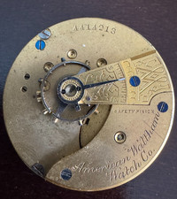 VINTAGE 18 SIZE WALTHAM POCKET WATCH MOVEMENT GR. 1 KEEPING TIME