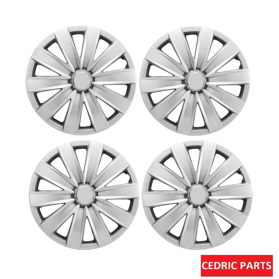 Juego de 4 tapacubos de 15" para protector de cubierta de rueda completa plateado para Saab NUEVO Foto 4 de 4