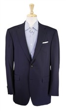 Hart Schaffner Marx Navy Blue Gold Metal Buttons Wool Blazer Jacket 40L