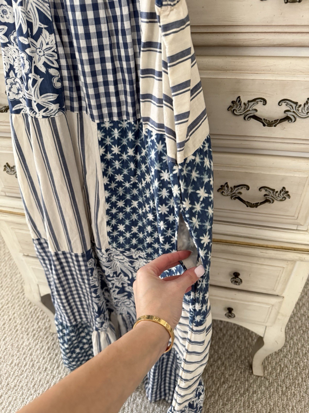 Universal Thread Patchwork Blue Cotton Pocketed M… - image 4