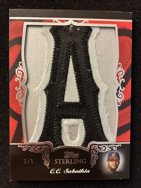 2007 Topps Sterling C.C. Sabathia Jumbo Patch Buchstabe A Spiel - gebraucht Trikot 1/1