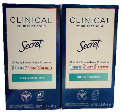 2 Pack: Secret Clinical Soft Solid Antiperspirant & Deodorant - Free & Sensitive