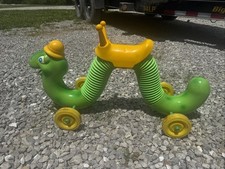 Vintage Hasbro Inchworm 1970s Original Kids Ride On Toy Clickety Sound Works