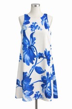 Chaps Blue Floral Sleeveless Shift Dress 6 Blue White Spring Summer Easter NWT