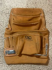 CLC Custom Leathercraft Tool Belt Pouch Tan Suede Leather Multi Pocket PK533X