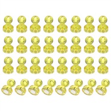 32pcs Magnets Push Pins, 0.7x0.5" Strong Fridge Magnets, Yellow