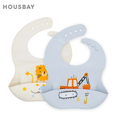 Waterproof Silicone Baby Bibs for Kids Adjustable Cartoon Printed Feeding Bib So