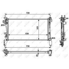 Radiatore Raffreddamento Motore NRF per Citroen Nemo Station Wagon AA_ PEUGEOT BIPPER TEPEE