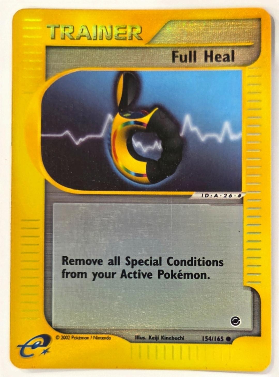 Full Heal 154/165 Common Expedition Base Set Pokemon Reverse Holo Lightly Played