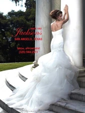 $1499💕 CASABLANCA BRIDAL 2066 14 IVORY ORGANZA LACE PRINCESS WEDDING DRESS NEW