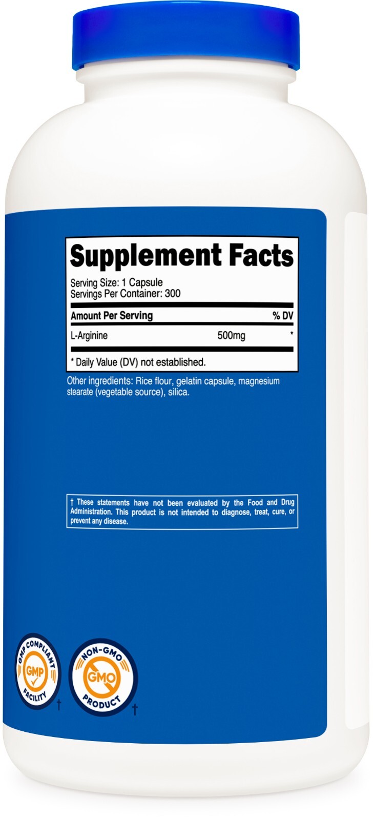 Nutricost L-Arginine 500mg, 300 Capsules - Non-GMO & Gluten Free