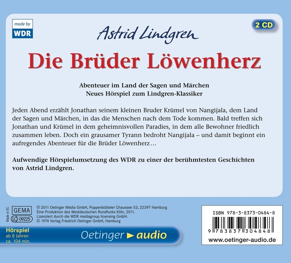 Thumbnail - Die Brüder Löwenherz | Astrid Lindgren, Henrik Albrecht | 2011 |