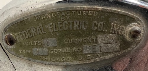 Vintage Federal Electric Company Chrome Siren - 6 Volt / Model E Works Well - Picture 2 of 10