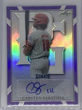 2021 LEAF PERFECT GAME METAL PURPLE REFRACTOR CARSTEN SABATHIA AUTO #8/25