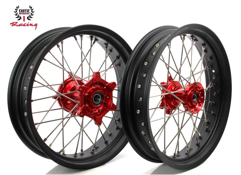 Juego de ruedas Supermoto 17" Honda CRF250R CRF450R 2002 2012 CR 125 250 2002-2007 Foto 2 de 4