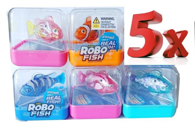 5x Zuru Robo Fish Live Water Activated Color Change fish Brand New