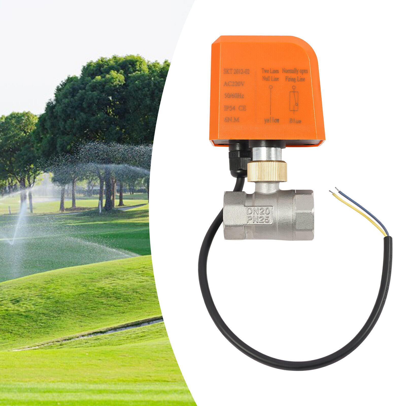 3/4 Inch Motorized 2-Way Normally Open Ball Valve with 2-Wire Actuator in Stainless Steel