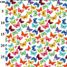 Rose and Hubble Colorful Butterflies 100% Cotton Poplin 112cm Wide Fabric