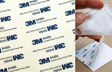 CLEAR & BLACK 3M double coated TISSUE PADS self adhesive tape sheets 0.15mm thin