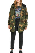 Urban Outfitters Bdg Khaki Camo Cape Parka Size Xs Rrp £109 Dh009 Ww 01