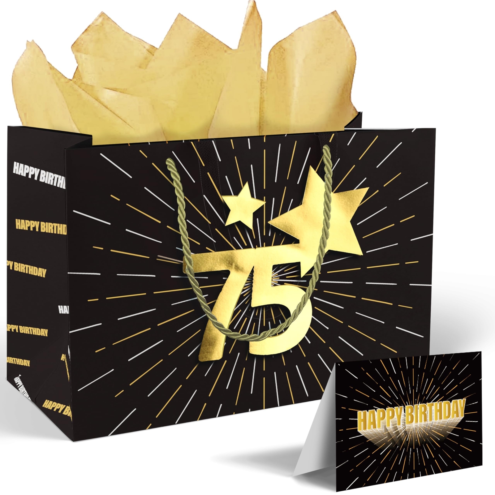 75th Birthday Gift Bag Set - 13