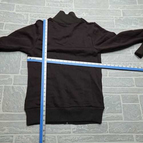Puma Hybrid Wool Blend Sweater Womens M Brown Cable Knit Full Zip Sweatshirt - Picture 5 of 7