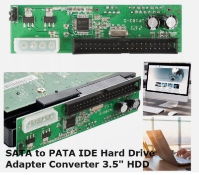 SATA to PATA IDE Hard Drive Adapter Converter 3.5'' HD PC BRACKET INSTALL NEW!!