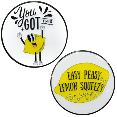 EL16-9 Easy Peasy Lemon Squeezy You Got This Motivational Gift Challenge Coin Pe