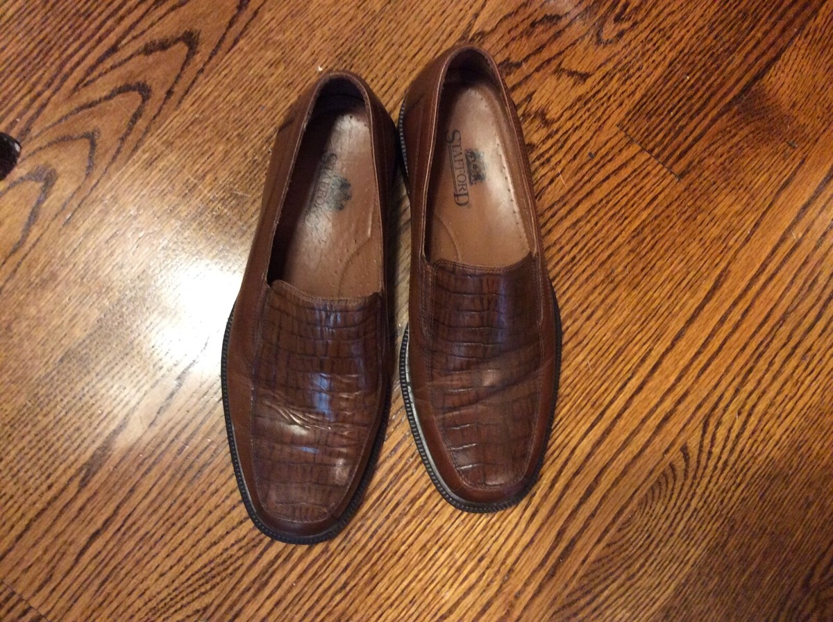 Stafford 19963-8 Mens Loafer Size 10.5 M Dress Shoes Formal Brown Leather Brazil Stafford Loafer Leather Upper Casual Shoes for Men for sale  main image 4