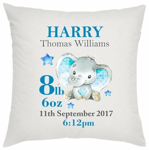 personalised new baby cushion