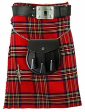 Royal Stewart Tartan Scottish Highland Kilts 5 Yards 13oz Acrylic wool Kilts Set