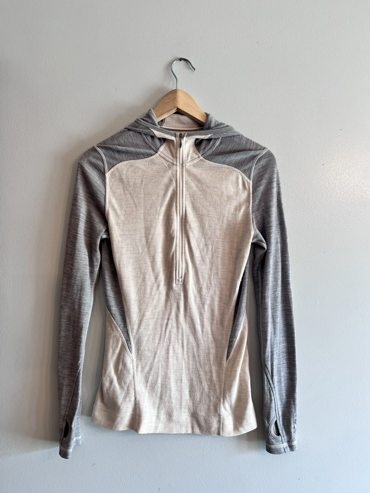 SMARTWOOL Ws MIDWEIGHT Hoody Sweater Shirt ToP Baselayer Natural Heather Gray M