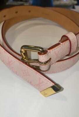 Louis Vuitton Ultra Rare Cherry Blossom Pink Monogram Belt 70/28