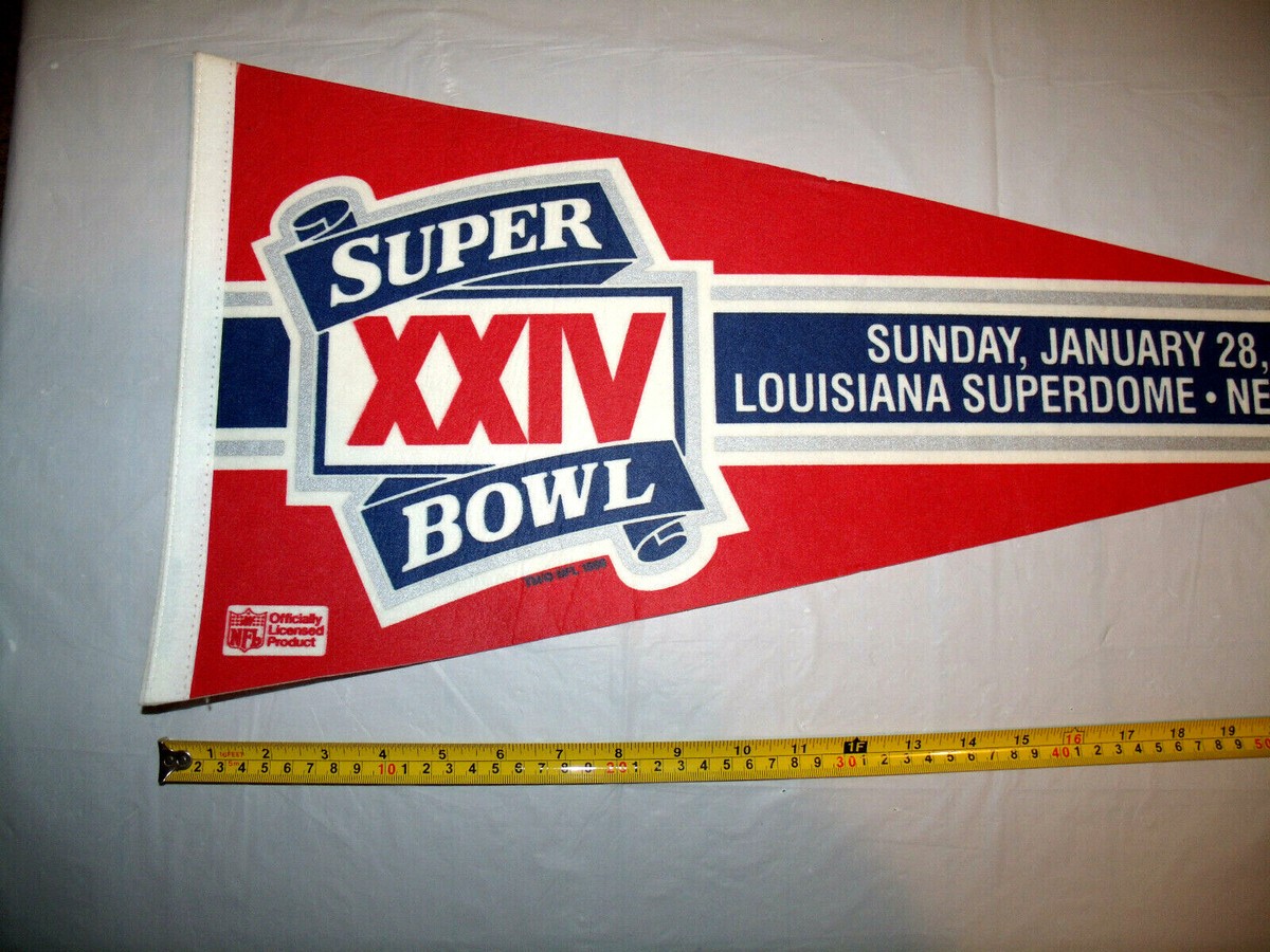 Super Bowl XXIV 1990 Original Full Size Pennant San Francisco