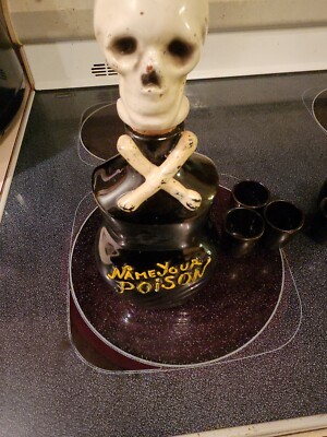 Vintage Name Your Poison Sake Bottle Made In Japan 1935 with shot