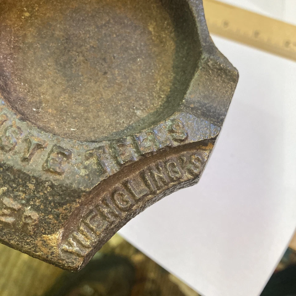 CENICERO DE HIERRO FUNDIDO CERVEZA YUENGLING'S VINTAGE AÑOS 30 YUENGLING CO POTTSVILLE PA Foto 4 de 4