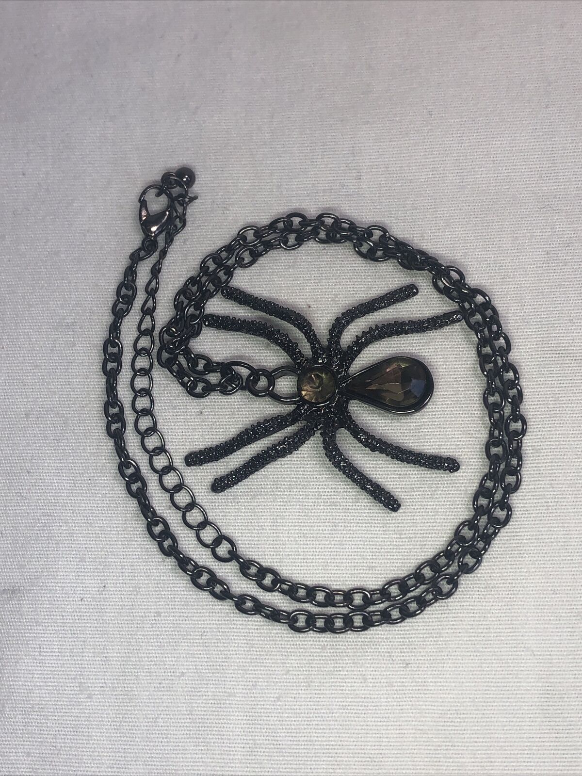 Gothic Spider with Crystal Pendant Necklace Black… - image 3