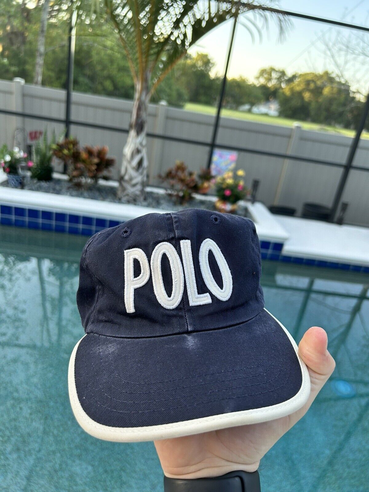 RARE Vintage POLO SPORT Hat Ralph Lauren White Made in USA Flag Cap 90s  Spellout