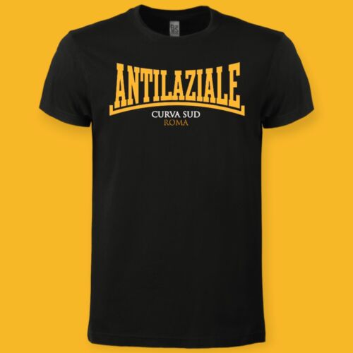 T-SHIRT ROMA ULTRAS ANTILAZIALE CASUAL NERA VINTAGE - Picture 1 of 1