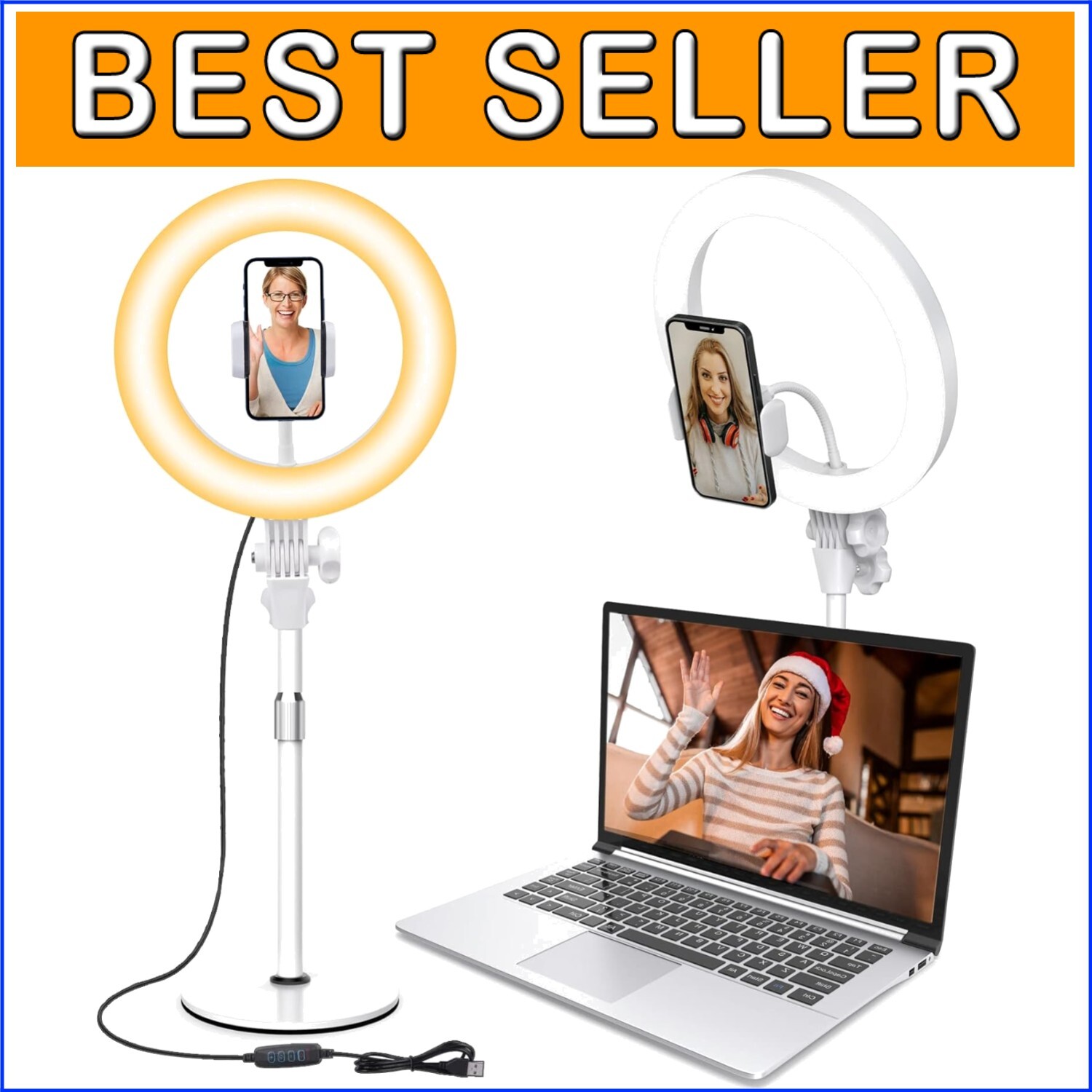 Dimmable Ring Light with Phone Holder and Adjustable Stand for Perfect Lighting  -image