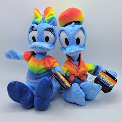 Donald and Daisy Duck Disney Rainbow LGBTQ Pride Bean Bag Plush 6  Stuffed Lot