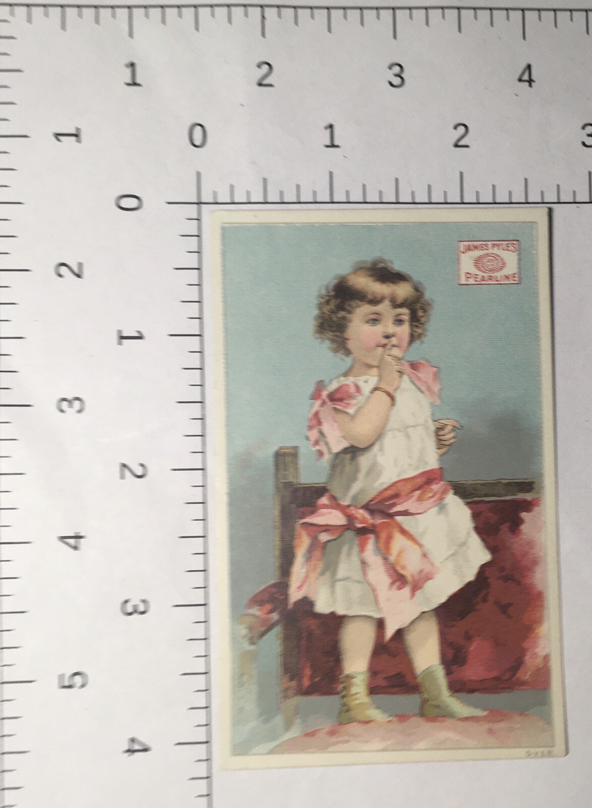 1880s James Pyle's Pearline Washing Powder Cute Girl