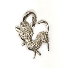 New 925 Sterling Silver .10ct diamond cat pendant 1.6g estate vintage — photo 2