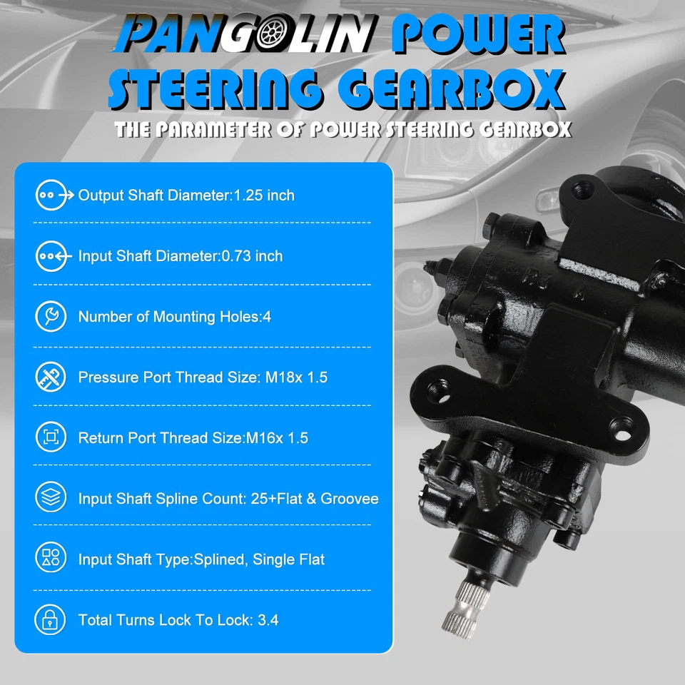 Power Steering Gear Box For Chevy C10 C20 C30 GMC R1500 R2500 1980-91 27-7522 - Image 4 of 4