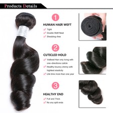 Loose Wave sew in Hair 1 Bundle 100 Human Hair 100g/Bundle 10 In - 30 In