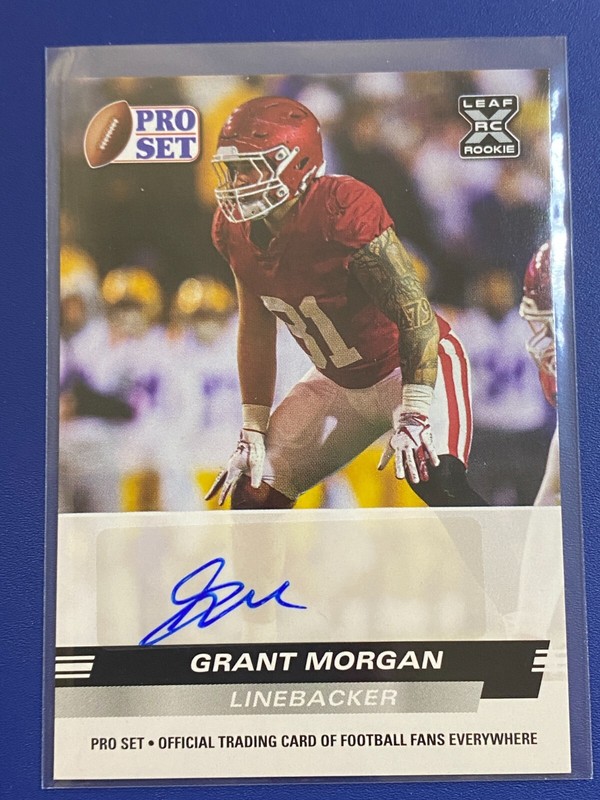 🏈 2022 Leaf Pro Set Football Autograph #PSA-GM1 Grant MORGAN 🏈