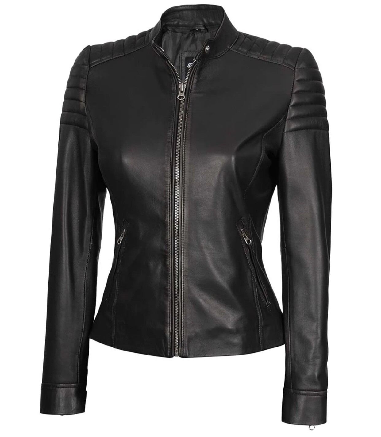 ALTRA Giacca donna stile classico biker nera vera pelle di agnello