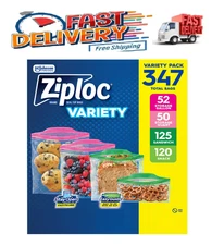 Ziploc Easy Open Bags Variety Pack with New Stay Open Design, 347 ct.